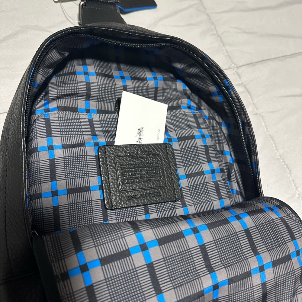 Coach Signature Blue and Black Belt Bag - Picture 3 of 4
